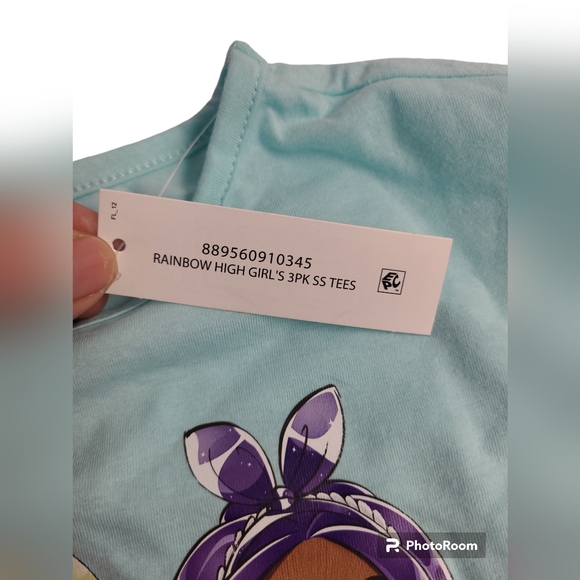 Rainbow High Girls Aqua Blue Short Sleeve Graphic Tees Size 10/12 - Picture 6 of 9